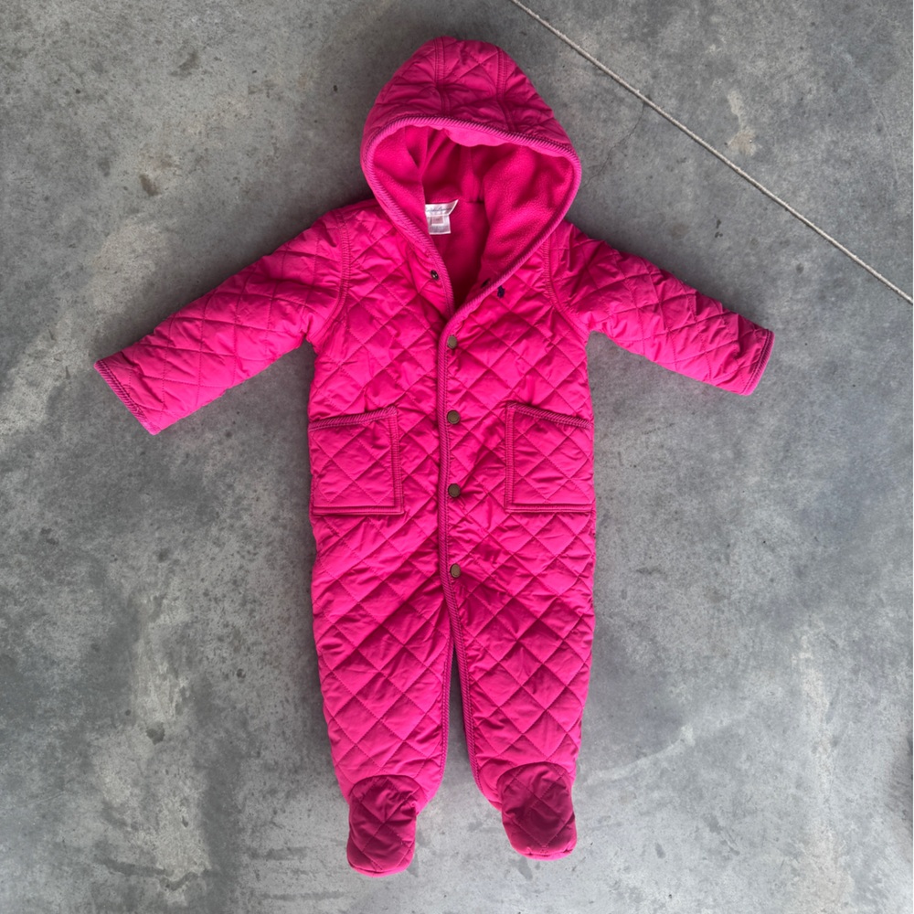 Ralph Lauren Quilted Baby Girl Snowsuit